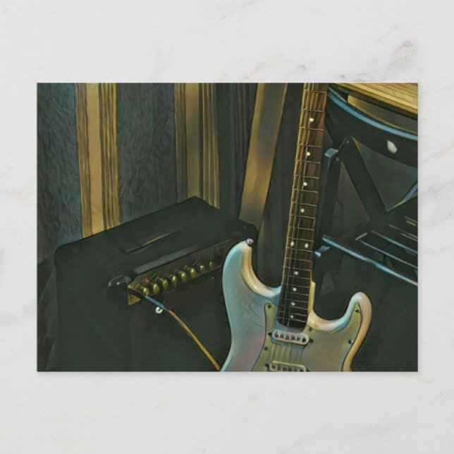 Postal regalo acústico de guitarra eléctrica de bajo (Anverso)