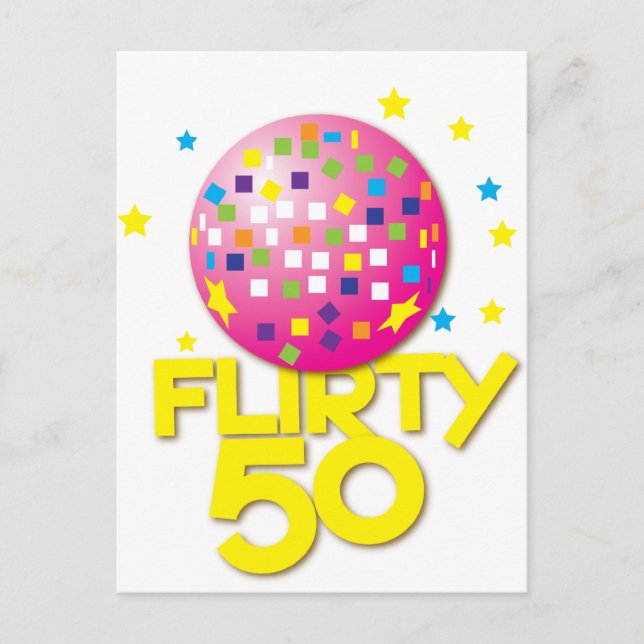 Postal regalo de 50 cumpleaños de FLIRTY (Anverso)