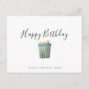 Postal Regalo de acuarela para negocios elegantes Cumplea