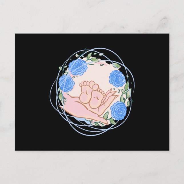 Postal Regalo de agradecimiento a la partera Mano con pie (Anverso)