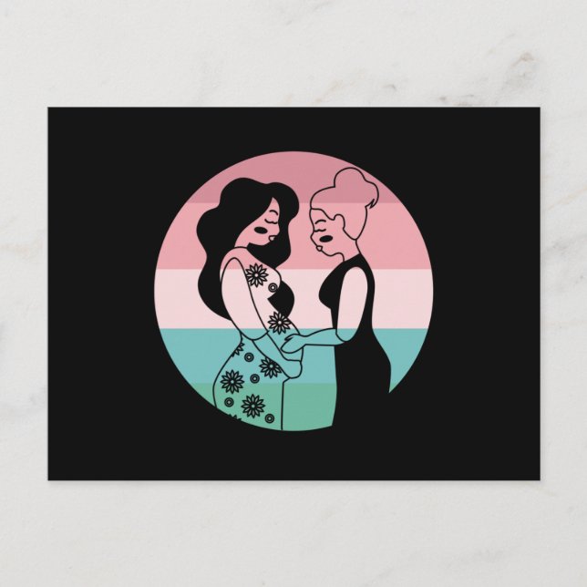 Postal Regalo de agradecimiento por embarazo parto de par (Anverso)