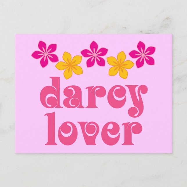Postal Regalo de amante de Darcy de Jane Austen floral (Anverso)