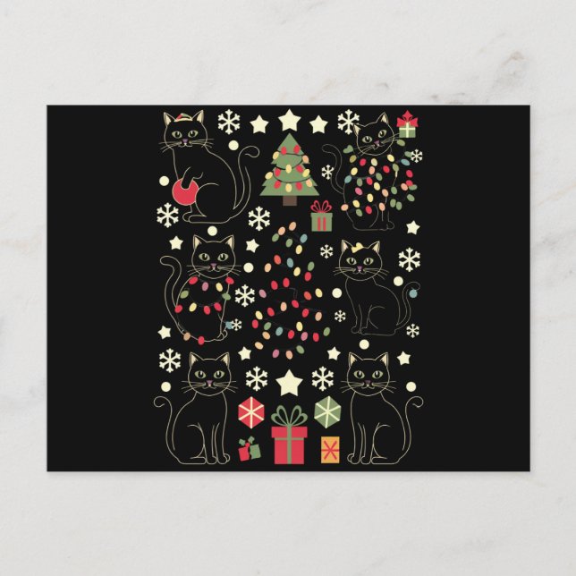 Postal Regalo De Amante De Gato De navidades Para Propiet (Anverso)