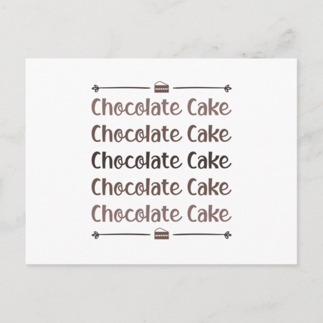 Postal Regalo de amor dulce del día del pastel de chocola (Anverso)