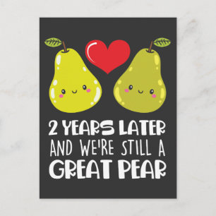 Postal Regalo de aniversario de bodas 2º año Pareja Perla