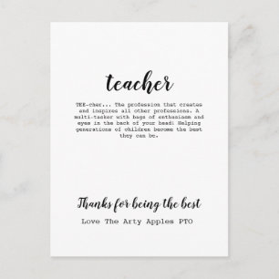 Postal Regalo de apreciación del profesor
