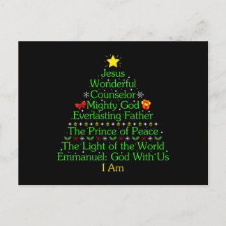 Postal Regalo de árbol de Navidad de Jesús, amantes de Je