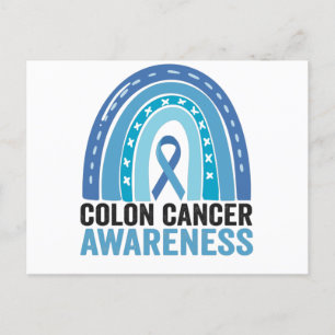 Postal Regalo de Arcoíris Azul de Conciencia del Cáncer d