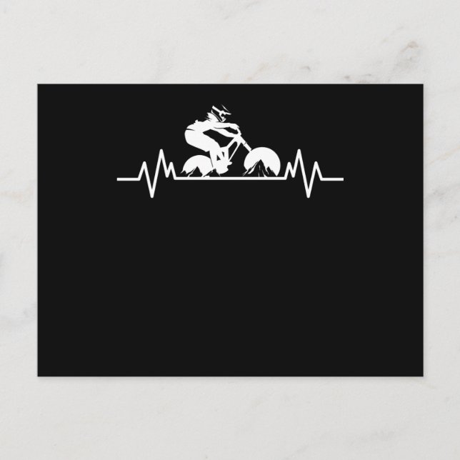 Postal Regalo de bicicleta de montaña Descenso Latido Cor (Anverso)