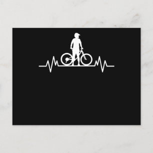 Postal Regalo de bicicleta de montaña Heartbeat Mountain 
