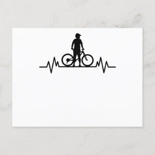 Postal Regalo de bicicleta de montaña Heartbeat Mountain 