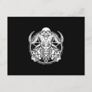 Postal Regalo de Cabra Baphomet Calavera de Azúcar