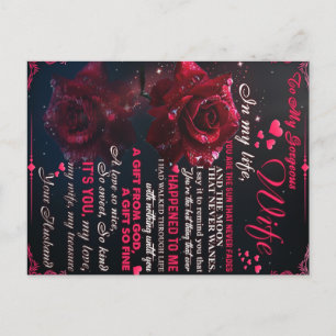 Postal Regalo de carta a mi esposa, regalo de boda de amo