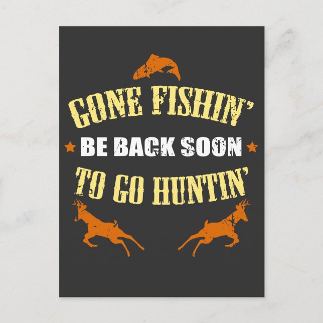Postal Regalo de caza de pesca para cazadores que aman ca (Anverso)