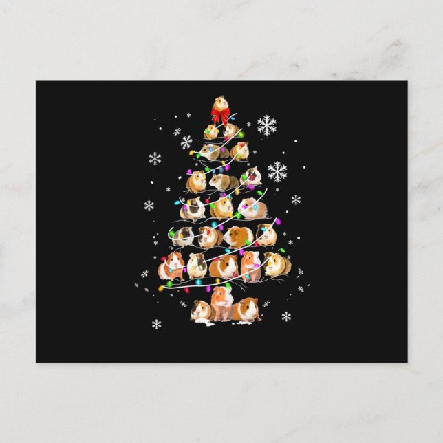 Postal Regalo de cerdo de Guinea | Cerdo navideño (Anverso)