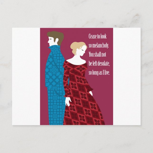 Postal Regalo de Charlotte Bronte "Jane Eyre" con cita (Anverso)