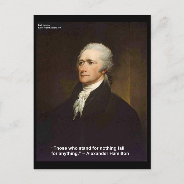 Postal Regalo de cita de Hamilton Fall For Anything (Anverso)