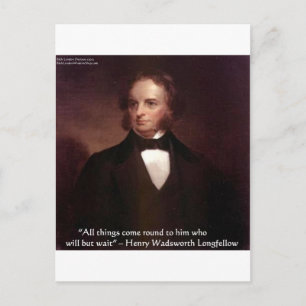 Postal Regalo de cita de sabiduría de HW Longfellow "Todo