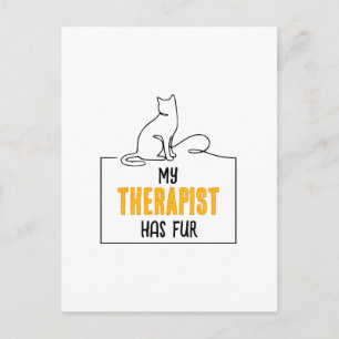 Postal Regalo de Cita Divertida de Gato Amante Mi Terapeu