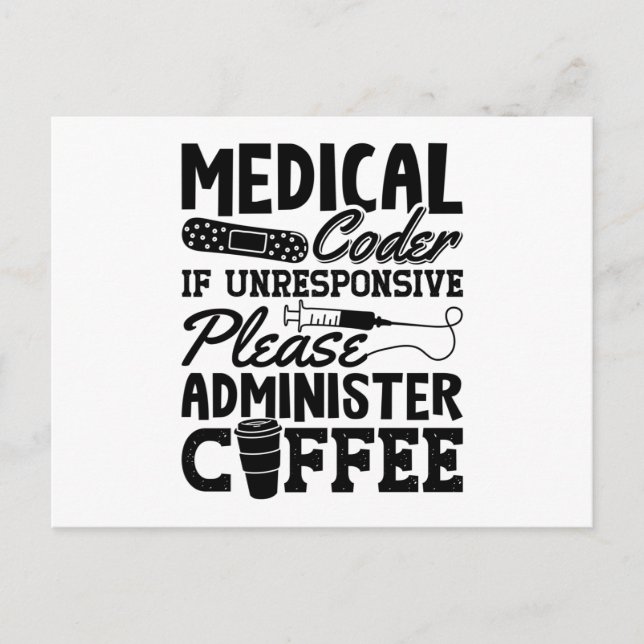 Postal Regalo de Codificación de ICD Coder Medical Coffee (Anverso)
