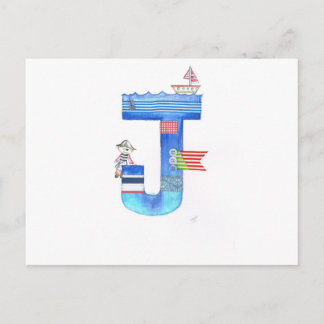 Postal Regalo de colección de piratas de Monograma J