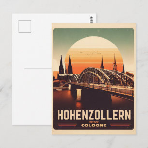 Postal Regalo de colonia germany del puente Vintage Hohen