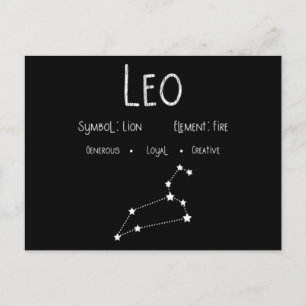 Postal Regalo de Constelación Zodiacal de Leo Astrología