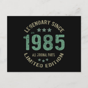 Postal Regalo de cumpleaños 40 años Leyenda de 1985 Cumpl