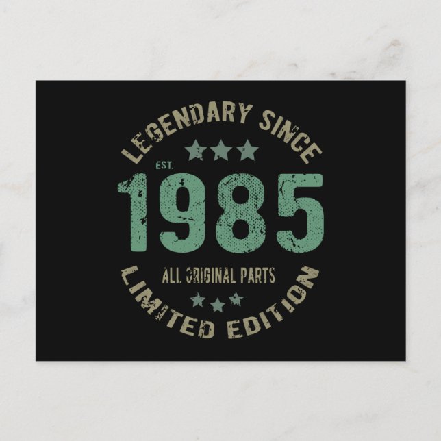 Postal Regalo de cumpleaños 40 años Leyenda de 1985 Cumpl (Anverso)