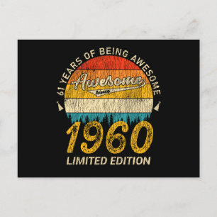 Postal Regalo de Cumpleaños 65 Años Retro Genial 1960 par