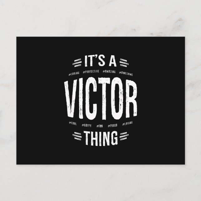 Postal Regalo de Cumpleaños con Nombre Personalizado Vict (Anverso)