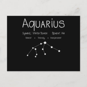 Postal Regalo de cumpleaños con signo zodiacal Acuario vi