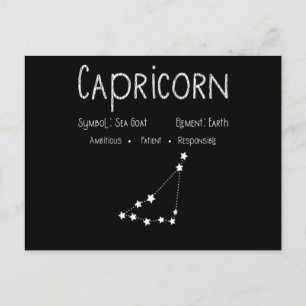 Postal Regalo de cumpleaños con signo zodiacal Capricorni