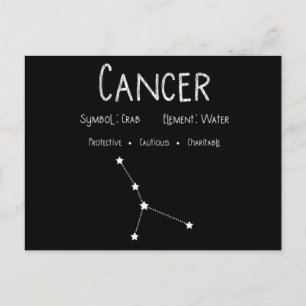 Postal Regalo de cumpleaños con signo zodiacal de Cáncer