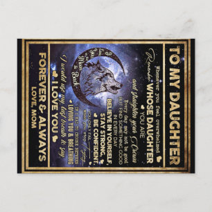 Postal Regalo de cumpleaños de mi hija Wolf, regalo graci