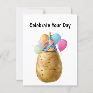 Postal Regalo de cumpleaños de patata divertida patata
