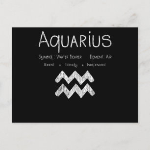 Postal Regalo de cumpleaños del signo zodiacal Acuario Re