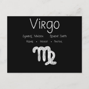 Postal Regalo de cumpleaños del signo zodiacal Virgo vint