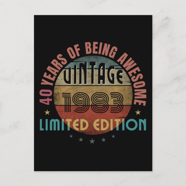 POSTAL REGALO DE CUMPLEAÑOS GENIAL TENDENCIA AÑO DE NACIM (Anverso)