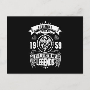 Postal Regalo de cumpleaños Noviembre De 1959 Nacimient