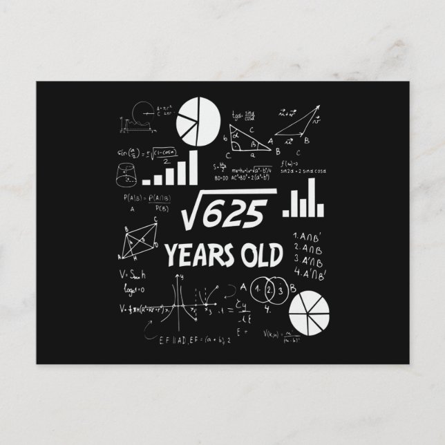 Postal Regalo de cumpleaños número 25 para profesora de m (Anverso)