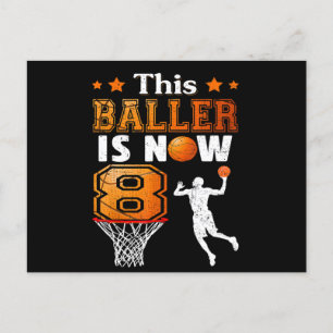 Postal Regalo de cumpleaños número 8 Este Baloncestista C