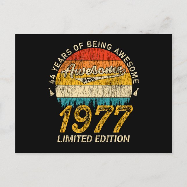 Postal Regalo de Cumpleaños Retro Impresionante de 48 Año (Anverso)