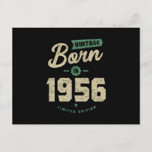 Postal Regalo de cumpleaños vintage nacido en 1956