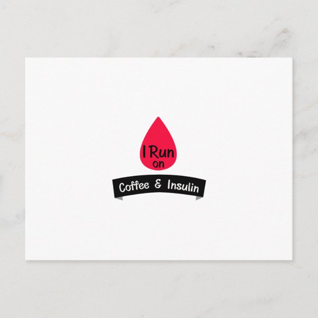 Postal Regalo de diabetes sarcástica divertida de insulin (Anverso)
