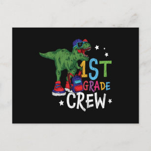 Postal Regalo de dinosaurio de la tripulación de 1er grad