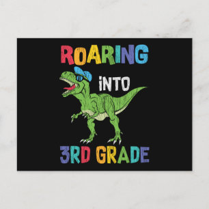 Postal Regalo de dinosaurio para niños de 3er grado para