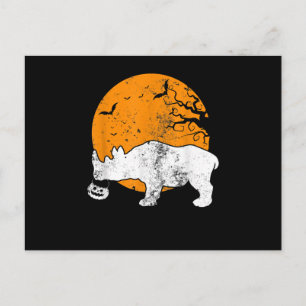 Postal Regalo de disfraz de Halloween de calabaza de rino