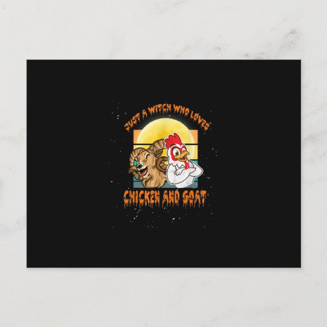 Postal Regalo de disfraz divertido de pollo y cabra para  (Anverso)
