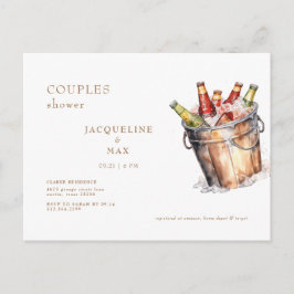 Postal Regalo de Ducha de Boda para Parejas de Cerveza en